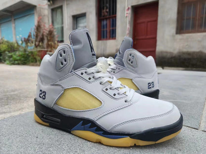 Jordan 5 Gray And - Yellow Unisex Streetwear Limited Edition