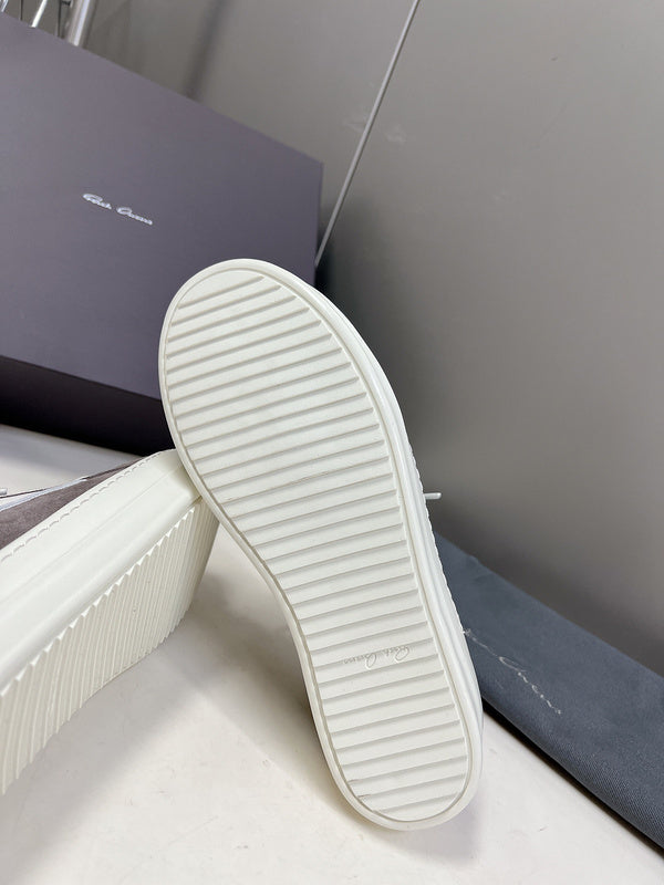 Rick Owens Low-top Sneakers - Suede - Grey Unisex Streetwear Limited Edition - ### Rick Owens Low-Top Sneakers - Grey Suede Introducing the Rick Owens Low-Top Sneakers in