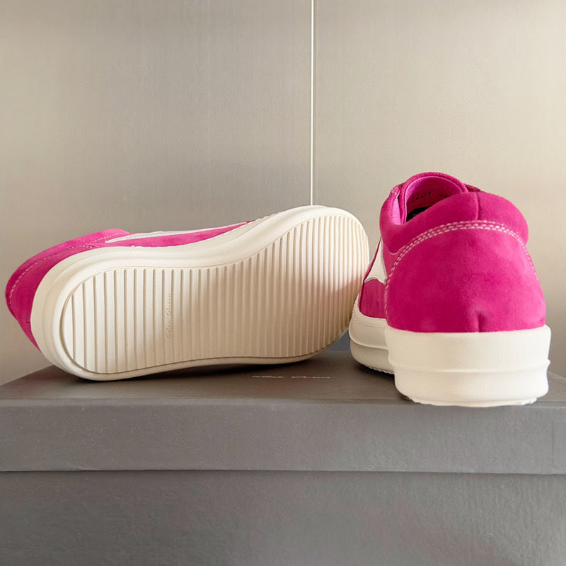 Rick Owens Suede Low-top Sneakers - Pink Unisex Streetwear Limited Edition - **Rick Owens Pink Suede Low-Top Sneakers: Bold Vibrancy and Superior Craftsmanship** Introducing the Rick Owens