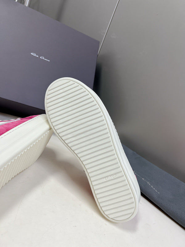 Rick Owens Low-top Sneakers - Suede - Pink Unisex Streetwear Limited Edition - ### Rick Owens Low-Top Sneakers - Pink Suede Elevate your footwear collection with these eye-catching