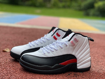 Jordan 12 Retro 'white - - Red' Sneakers - Black Unisex Streetwear Limited Edition - **Product Description: Air Jordan 12 Retro 'White/Black/Red'** The Air Jordan 12 Retro 'White/Black/Red' is a