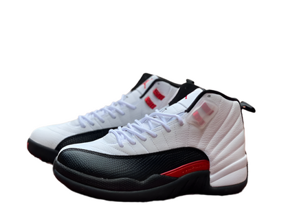 Jordan 12 Retro 'white - - Red' Sneakers - Black Unisex Streetwear Limited Edition - **Product Description: Air Jordan 12 Retro 'White/Black/Red'** The Air Jordan 12 Retro 'White/Black/Red' is a