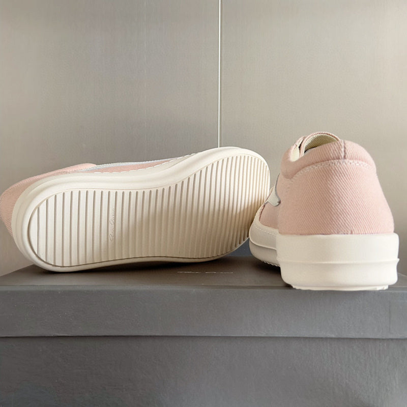 Rick Owens Canvas Low-top Sneakers - Pink Unisex Streetwear Limited Edition - **Rick Owens Pink Canvas Low-Top Sneakers: Soft Elegance and Superior Craftsmanship** Introducing the Rick Owens