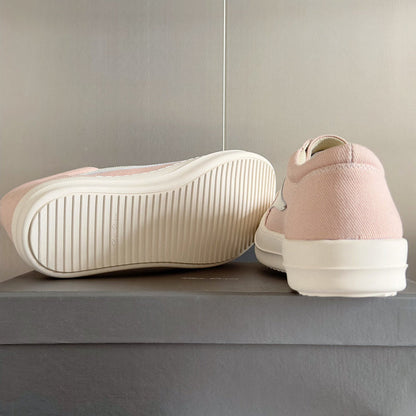 Rick Owens Canvas Low-top Sneakers - Pink Unisex Streetwear Limited Edition - **Rick Owens Pink Canvas Low-Top Sneakers: Soft Elegance and Superior Craftsmanship** Introducing the Rick Owens