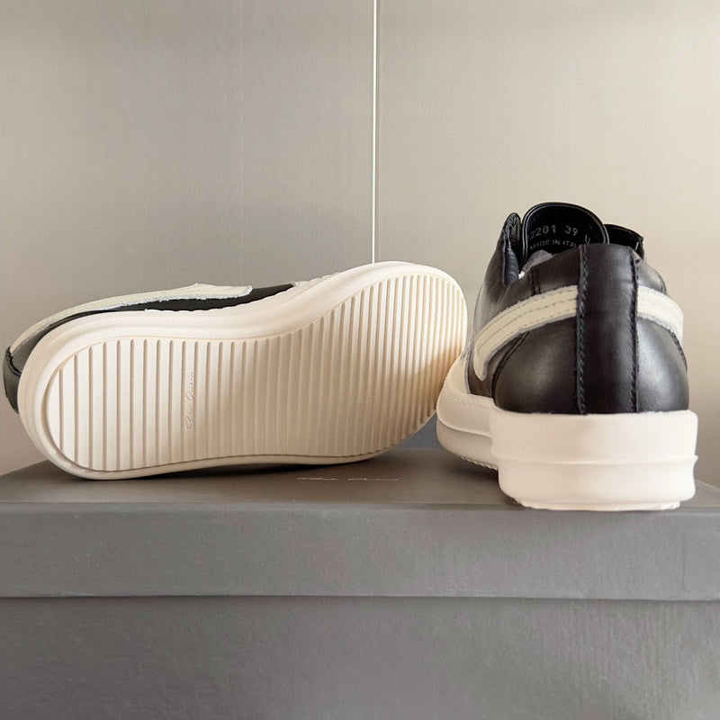 Rick Owens And White Low-top Sneakers - Black Unisex Streetwear Limited Edition - **Rick Owens Black and White Low-Top Sneakers: Timeless Style and Premium Craftsmanship** Introducing the Rick