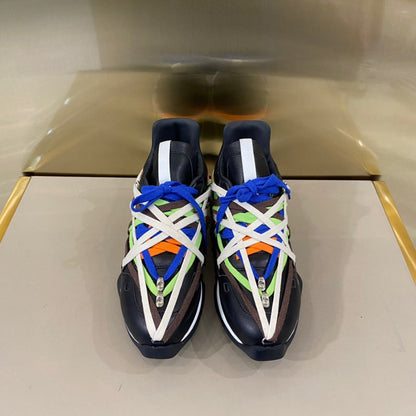 Multicolor Wrap-lace Sneakers - Black Unisex Streetwear Limited Edition - **Multicolor Wrap-Lace Sneakers** Unleash your bold fashion sense with these multicolor wrap-lace sneakers. Designed for