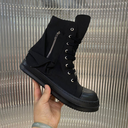 Rick Owens High-top Nylon Boots - All T-Shirt - Black Unisex Streetwear Limited Edition - ### Rick Owens High-Top Nylon Boots - All Black Introducing the Rick Owens High-Top Nylon