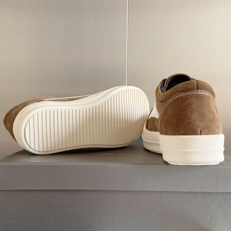Rick Owens Suede Low-top Sneakers - Brown Unisex Streetwear Limited Edition - **Rick Owens Brown Suede Low-Top Sneakers: Timeless Elegance and Superior Craftsmanship** Introducing the Rick Owens