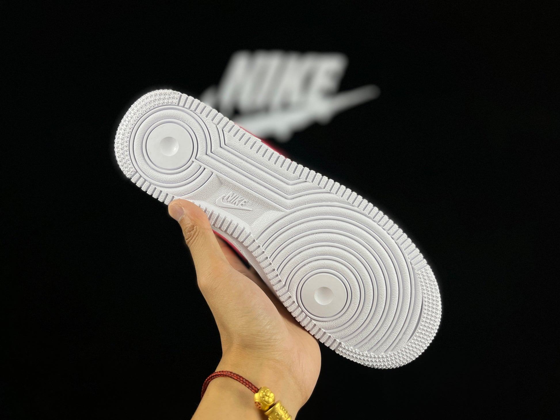 NIKE Air Force 1 'mini Swoosh - Red' - White Unisex Streetwear Limited Edition - **Nike Air Force 1 'Mini Swoosh White/Red'** The Nike Air Force 1 'Mini Swoosh White/Red'