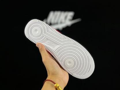 NIKE Air Force 1 'mini Swoosh - Red' - White Unisex Streetwear Limited Edition - **Nike Air Force 1 'Mini Swoosh White/Red'** The Nike Air Force 1 'Mini Swoosh White/Red'