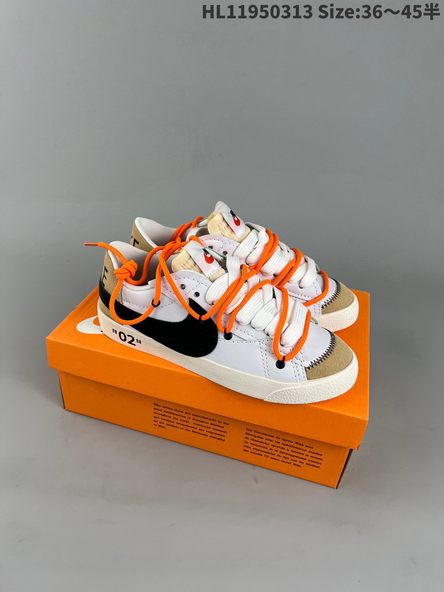 Nike Blazer Low'1977 - White Unisex Streetwear Limited Edition - The Nike Blazer Low '77 Custom in white and orange is a bold and eye-catching