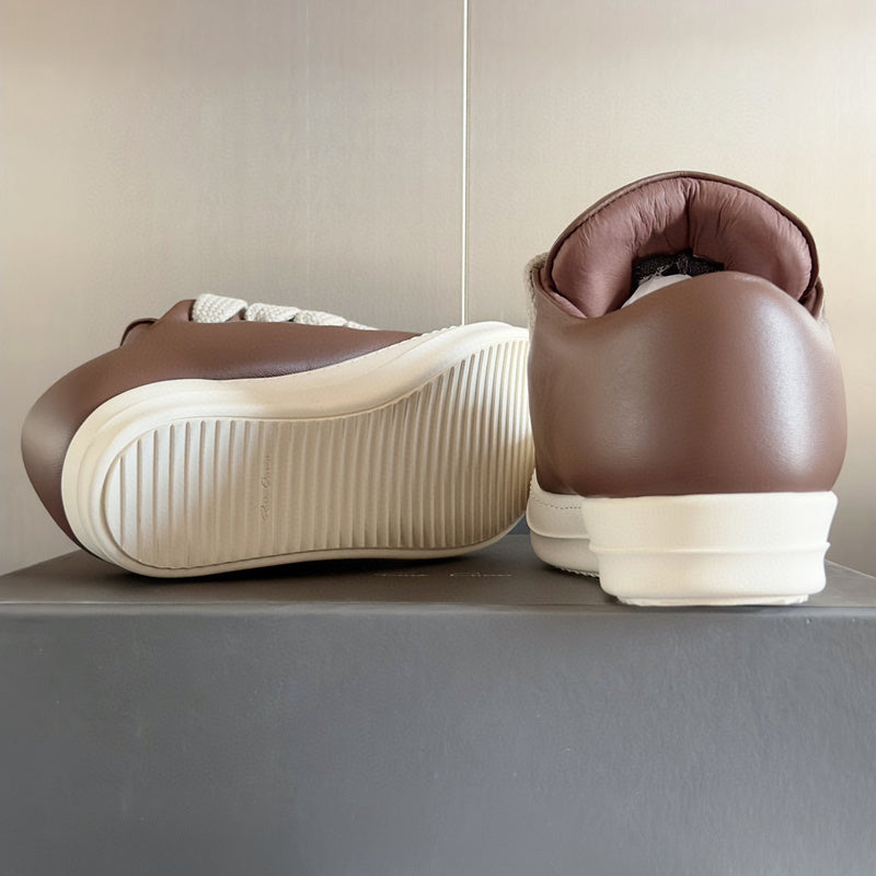 Rick Owens Low-top Sneakers - Brown Unisex Streetwear Limited Edition - **Rick Owens Brown Low-Top Sneakers: Modern Sophistication and Superior Craftsmanship** Introducing the Rick Owens Brown