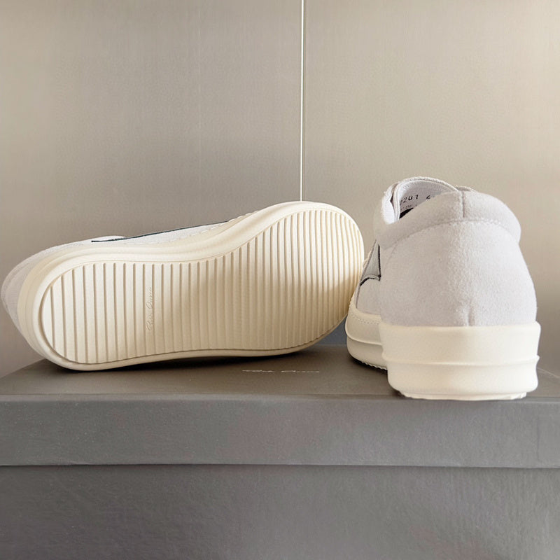 Rick Owens Suede Low-top Sneakers - White Unisex Streetwear Limited Edition - **Rick Owens White Suede Low-Top Sneakers: Timeless Elegance and Superior Craftsmanship** Introducing the Rick Owens