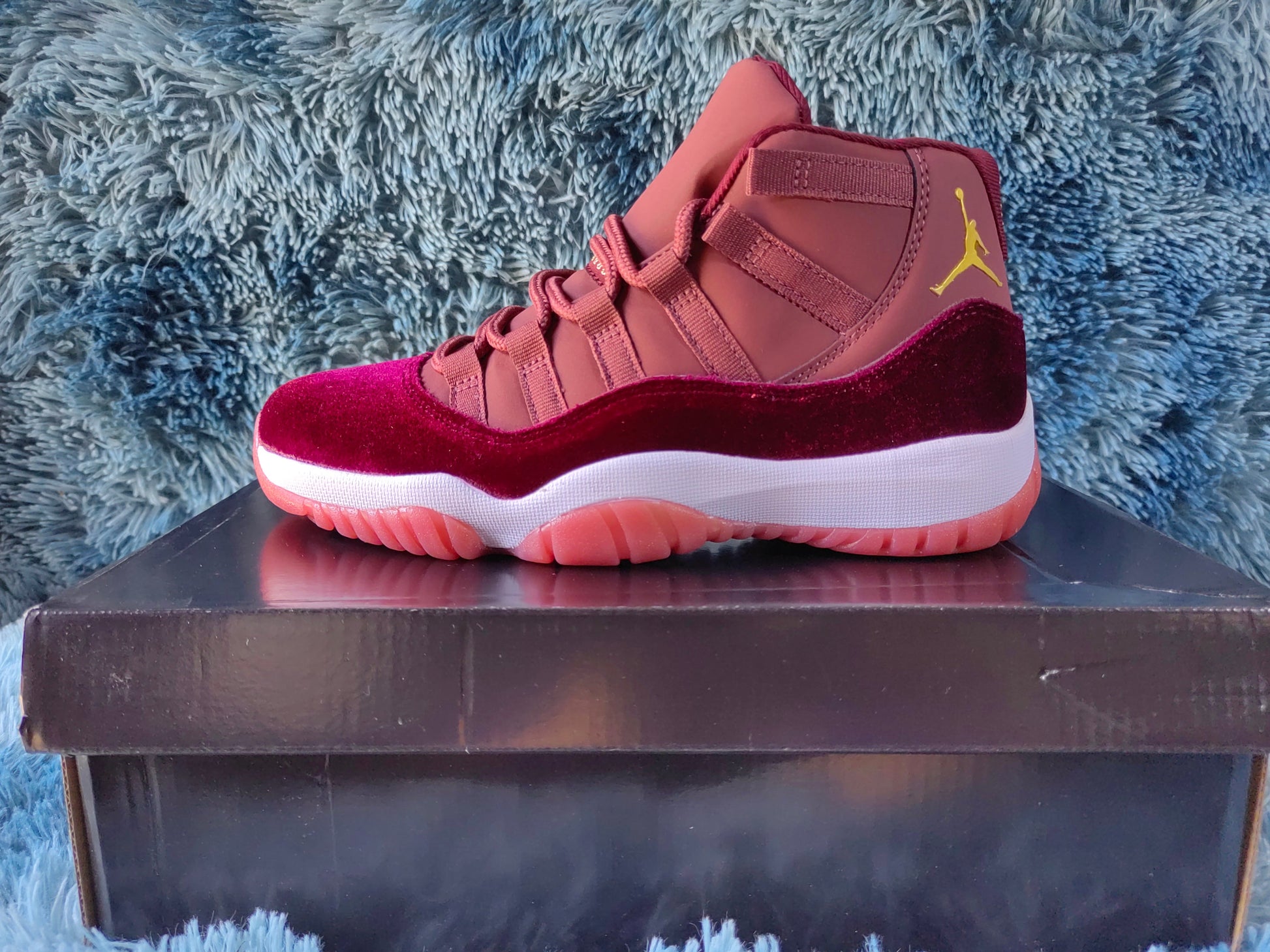 JORDAN 11 heiress - Red Unisex Streetwear Limited Edition - The Air Jordan 11 Heiress in Red Velvet is an opulent and eye-catching edition of
