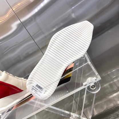Rick Owens Cream And Low-top Sneakers - Red Unisex Streetwear Limited Edition - **Rick Owens Cream and Red Low-Top Sneakers: A Bold Take on Classic Elegance** Presenting the
