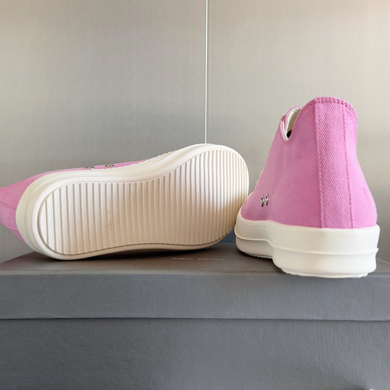 Rick Owens Low-top Sneakers - Pink Unisex Streetwear Limited Edition - **Rick Owens Pink Low-Top Sneakers: Playful Elegance and Modern Craftsmanship** Introducing the Rick Owens Pink