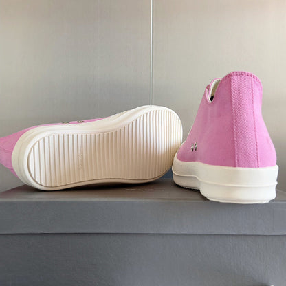 Rick Owens Low-top Sneakers - Pink Unisex Streetwear Limited Edition - **Rick Owens Pink Low-Top Sneakers: Playful Elegance and Modern Craftsmanship** Introducing the Rick Owens Pink