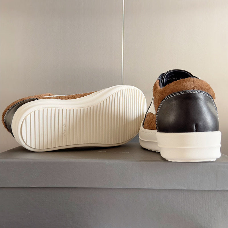 Rick Owens And Brown Low-top Sneakers - Black Unisex Streetwear Limited Edition - **Rick Owens Black and Brown Low-Top Sneakers: Timeless Elegance and Premium Craftsmanship** Introducing the Rick