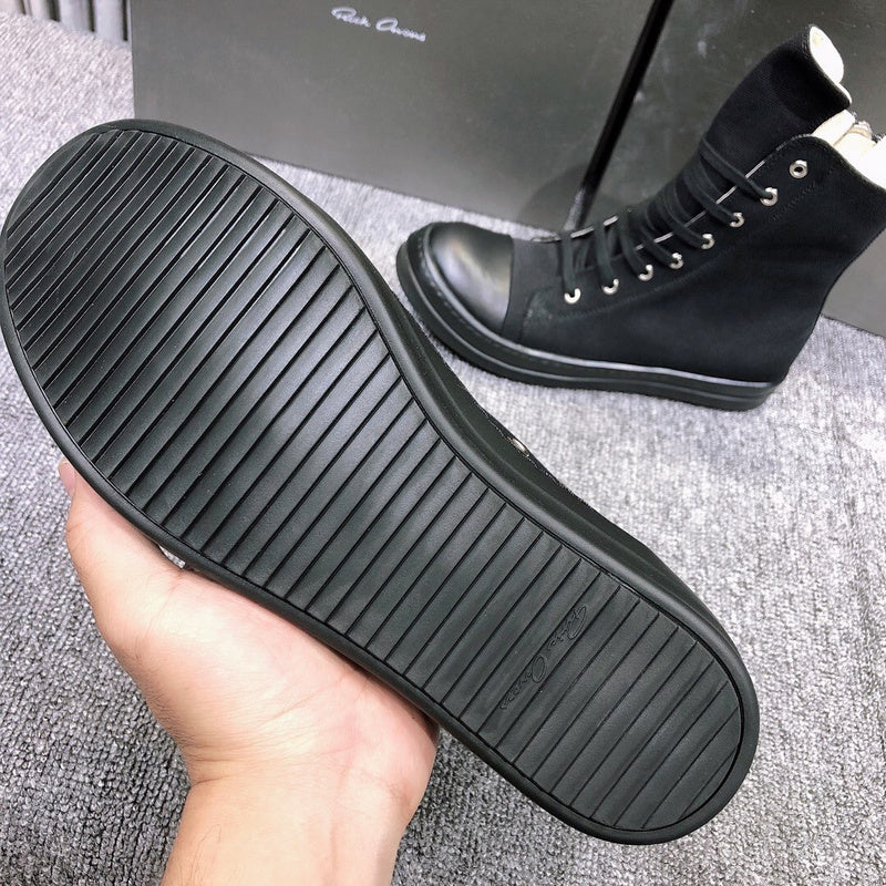 High-Top Canvas Sneakers - Black Unisex Streetwear Limited Edition - **High-Top Black Canvas Sneakers** Elevate your casual footwear collection with these high-top black canvas sneakers.