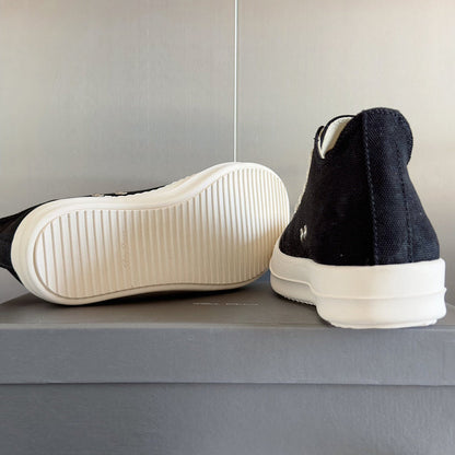 Rick Owens Low-top Sneakers - Black Unisex Streetwear Limited Edition - **Rick Owens Black Low-Top Sneakers: Timeless Elegance and Modern Craftsmanship** Introducing the Rick Owens Black