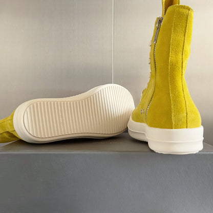 Rick Owens High-top Sneakers - Yellow Unisex Streetwear Limited Edition - **Rick Owens Yellow High-Top Sneakers: Vibrant Style Meets Premium Craftsmanship** Introducing the Rick Owens Yellow