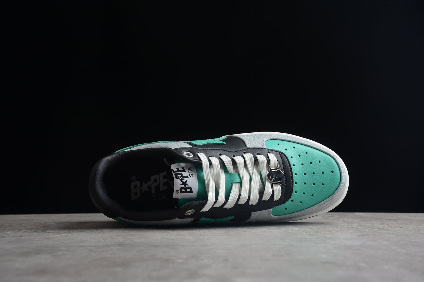 BAPE Sta Low-top Aqua And Sneakers - Grey Unisex Streetwear Limited Edition - **BAPE STA Low-Top Aqua and Grey Sneakers** Unleash your style potential with the BAPE STA