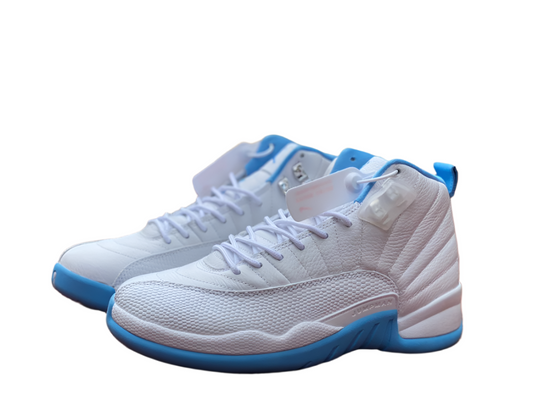 Jordan 12 Retro 'white - University Blue' Sneakers Unisex Streetwear Limited Edition - **Product Description: Air Jordan 12 Retro 'White/University Blue'** The Air Jordan 12 Retro 'White/University Bl