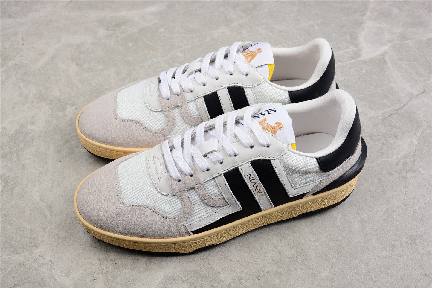 Lanvin Mesh And Suede Sneakers - Black Unisex Streetwear Limited Edition - ### Lanvin Mesh and Suede Sneakers Discover the perfect blend of style and comfort with