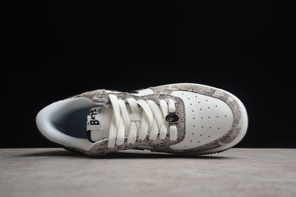 BAPE Sta Low-top Sneakers With Snakeskin Pattern - Black Unisex Streetwear Limited Edition - **BAPE STA Low-Top Sneakers with Snakeskin Pattern** Introducing the BAPE STA Low-Top Sneakers with Snakesk