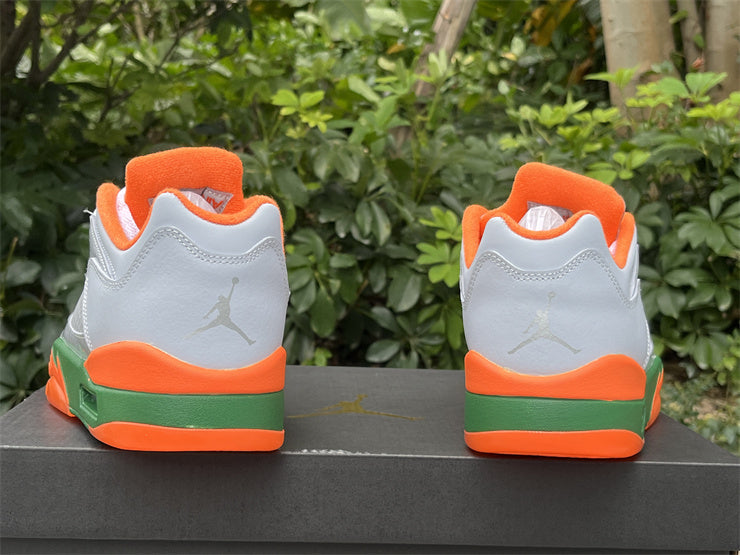 JORDAN 5 Low - Orange - Green - White Unisex Streetwear Limited Edition