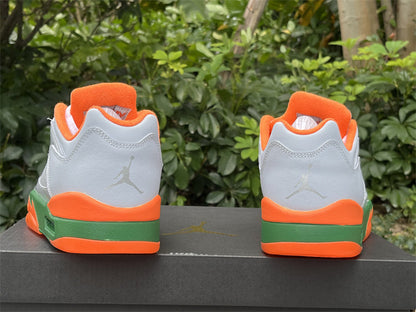 JORDAN 5 Low - Orange - Green - White Unisex Streetwear Limited Edition