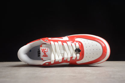 BAPE Sta Low-top Sneakers In Red And - White Unisex Streetwear Limited Edition - **BAPE STA Low-Top Sneakers in Red and White** Introducing the BAPE STA Low-Top Sneakers in