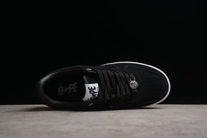 BAPE Sta Low-top Suede Sneakers - Black Unisex Streetwear Limited Edition - **BAPE STA Low-Top Black Suede Sneakers** Elevate your sneaker collection with the BAPE STA Low-Top