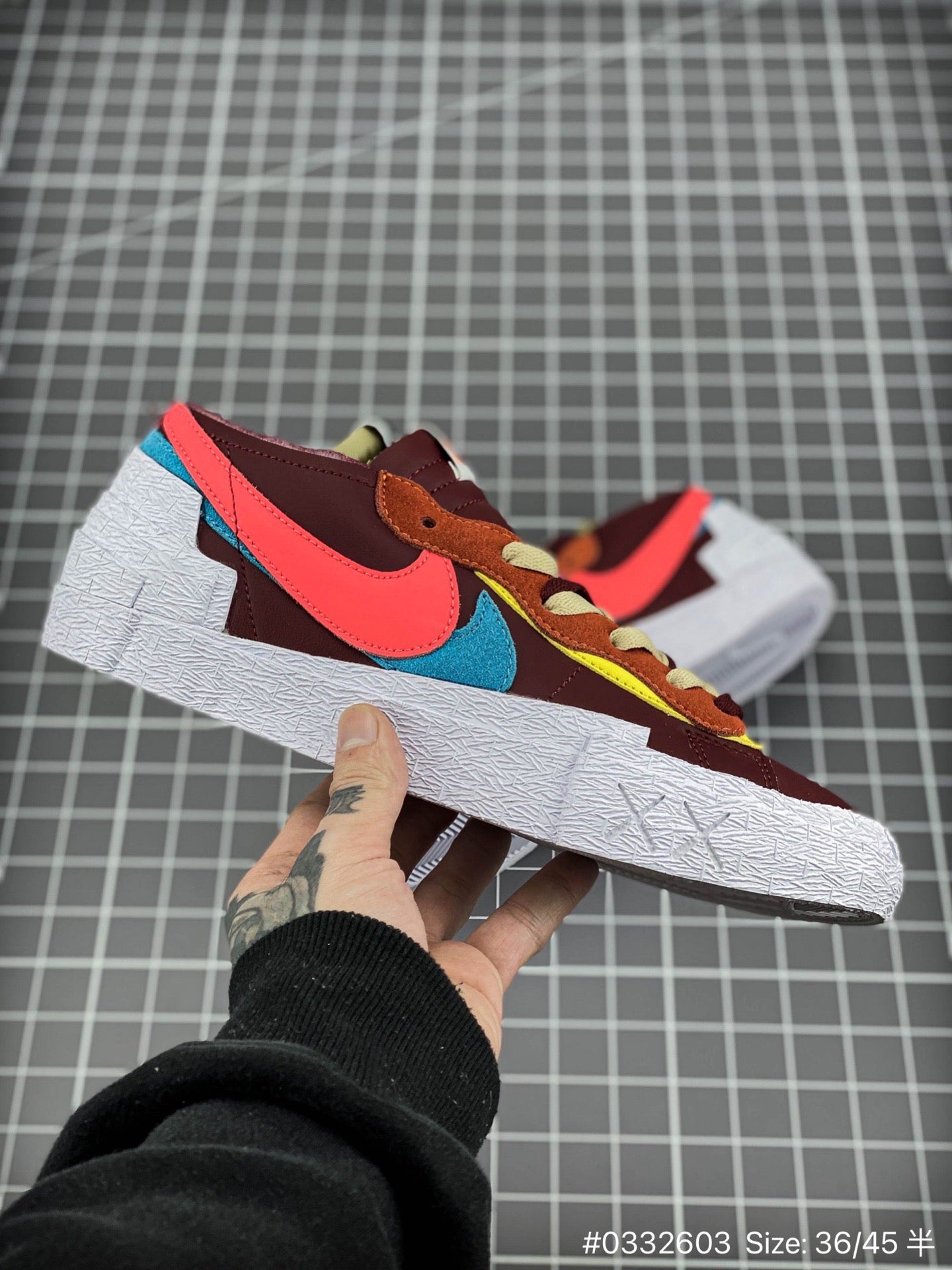 KAWS - Nike Blazer'team Red' Unisex Streetwear Limited Edition - The KAWS x Nike Blazer 'Team Red' delivers an artistic reinterpretation of the classic low-top