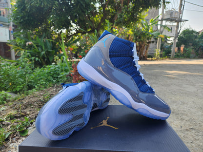 JORDAN 11 'deep Grey' - Blue Unisex Streetwear Limited Edition - The Air Jordan 11 'Deep Blue Grey' brings a fresh, modern twist to the classic