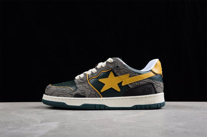 BAPE Sta Low-top Sneakers In And Yellow - Green Unisex Streetwear Limited Edition - **BAPE STA Low-Top Sneakers in Green and Yellow** Step into a world of vibrant style
