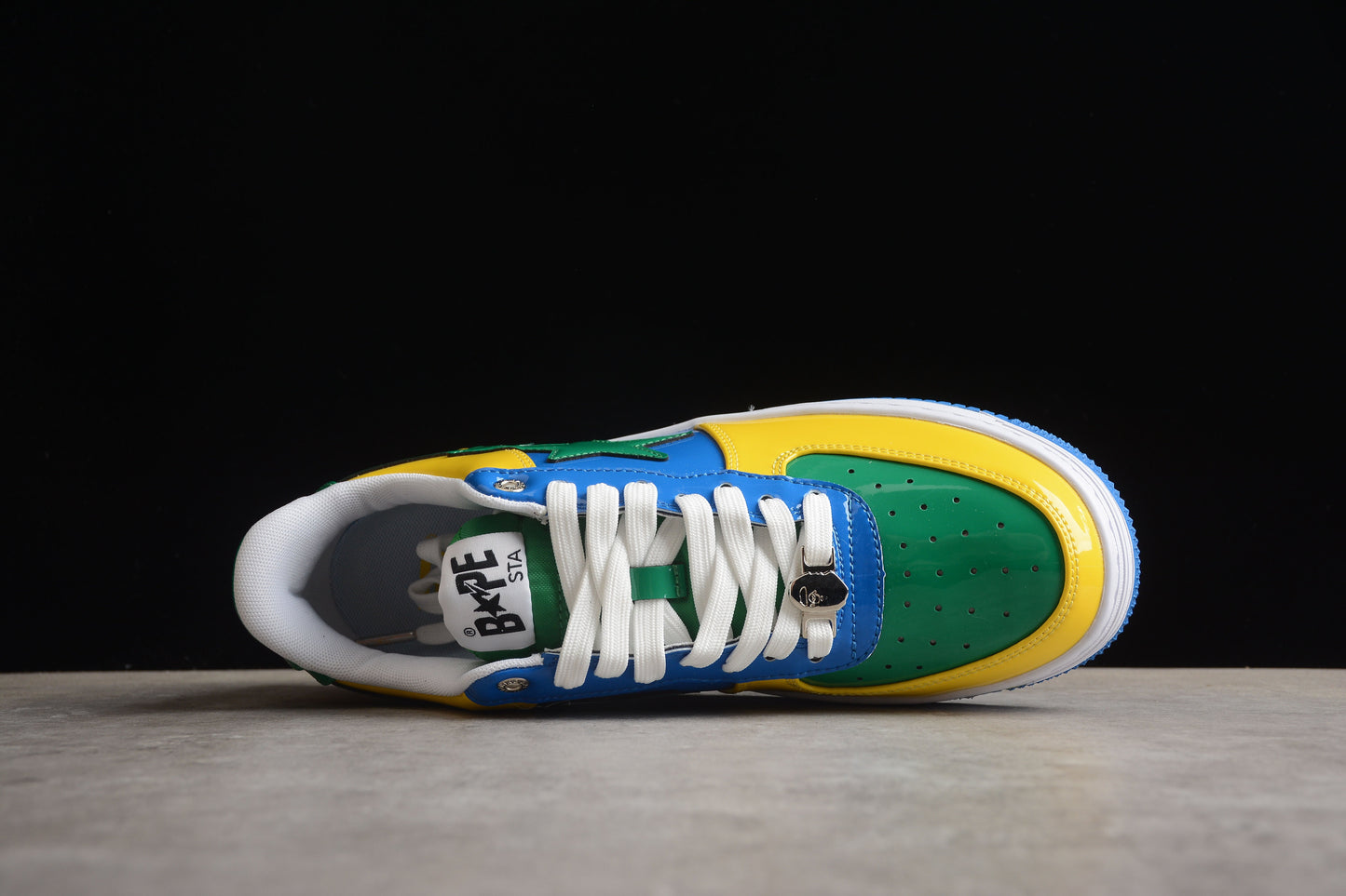 BAPE Sta Low-top Sneakers In Green, Blue, And Yellow Unisex Streetwear Limited Edition - **BAPE STA Low-Top Sneakers in Green, Blue, and Yellow** Introducing the BAPE STA Low-Top Sneakers