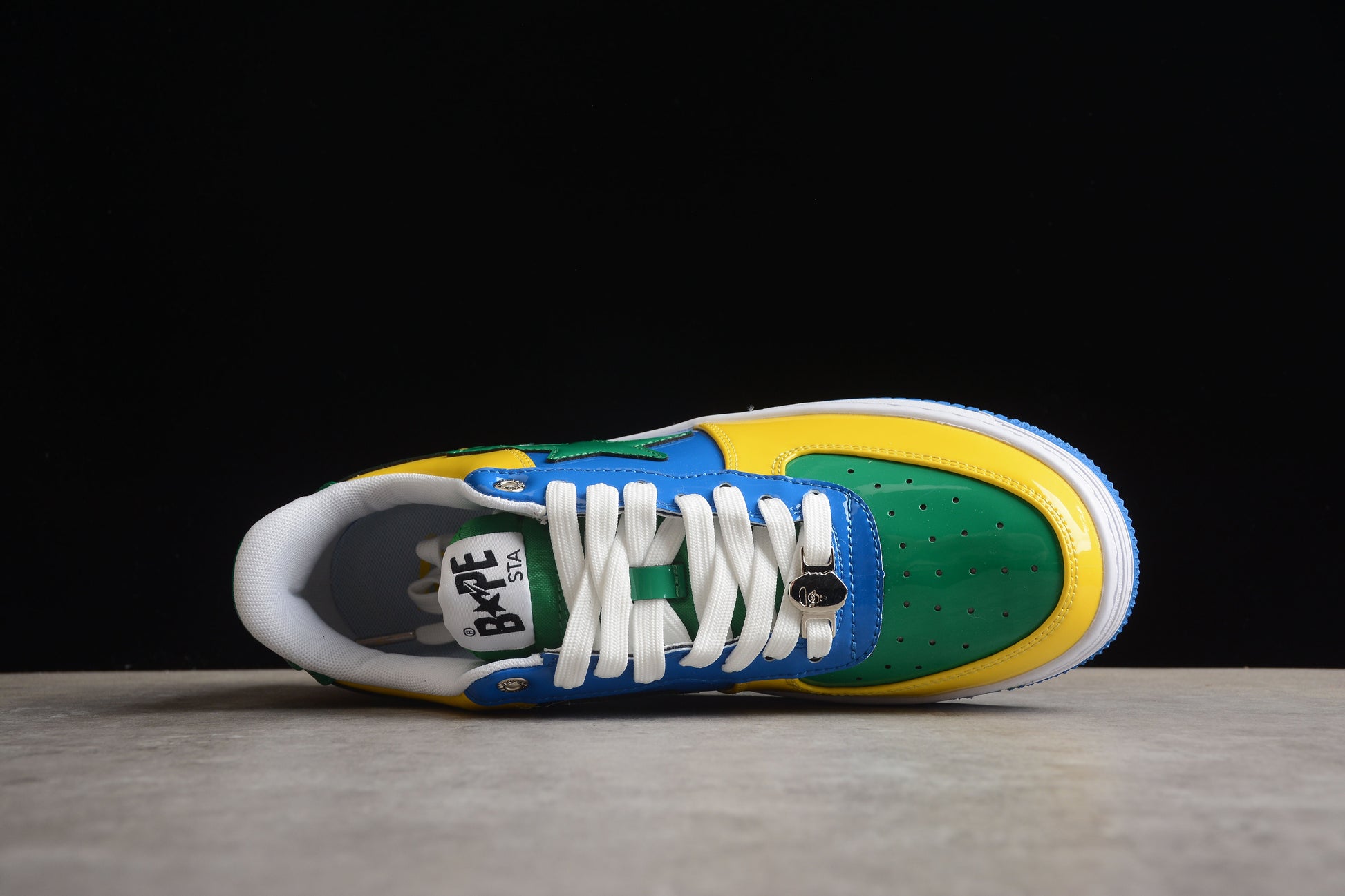 BAPE Sta Low-top Sneakers In Green, Blue, And Yellow Unisex Streetwear Limited Edition - **BAPE STA Low-Top Sneakers in Green, Blue, and Yellow** Introducing the BAPE STA Low-Top Sneakers