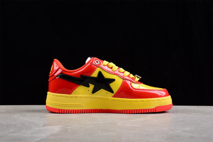 BAPE Sta Low-top Sneakers In And Yellow Iron Man Edition - Red Unisex Streetwear Limited Edition - **BAPE STA Low-Top Sneakers in Red and Yellow Iron Man Edition** Introducing the BAPE STA