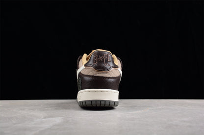 BAPE Sta Low-top Sneakers In And Beige - Brown Unisex Streetwear Limited Edition - **BAPE STA Low-Top Sneakers in Brown and Beige** Introducing the BAPE STA Low-Top Sneakers in