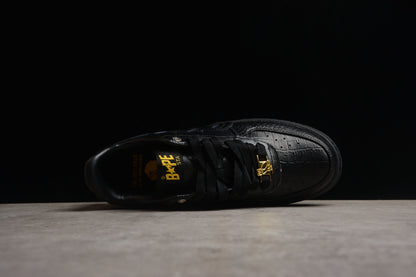 BAPE Sta Low-top Croc-embossed Sneakers - Black Unisex Streetwear Limited Edition - **BAPE STA Low-Top Black Croc-Embossed Sneakers** Introducing the BAPE STA Low-Top Black Croc-Embossed Sneakers, a