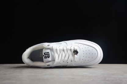 BAPE Sta Low Top Sneakers - White Unisex Streetwear Limited Edition - Introducing the BAPE STA Low Top Sneakers in Triple White C a perfect blend of