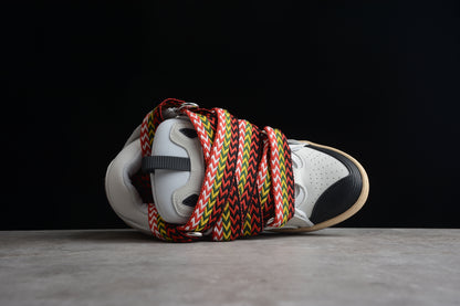 Lanvin Colorful Lace Sneakers - Red Unisex Streetwear Limited Edition - ### Lanvin Colorful Lace Sneakers Discover a unique blend of style and comfort with these