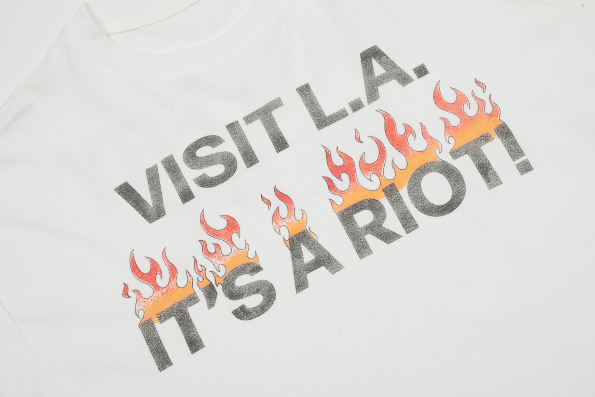 GALLERY Dept 24ss T-Shirt - White Unisex Streetwear Limited Edition - Introducing the Gallery Dept. 'Visit L.A. It's a Riot!' T-Shirt, a bold and expressive piece