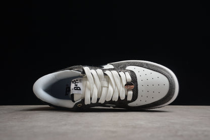 BAPE Sta Low-top Sneakers With Snakeskin Pattern - Black Unisex Streetwear Limited Edition - **BAPE STA Low-Top Sneakers with Black Snakeskin Pattern** Step up your sneaker game with the