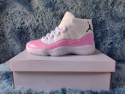 JORDAN 11 - Pink Unisex Streetwear Limited Edition - The Air Jordan 11 in Pink and White is a fresh and vibrant take on