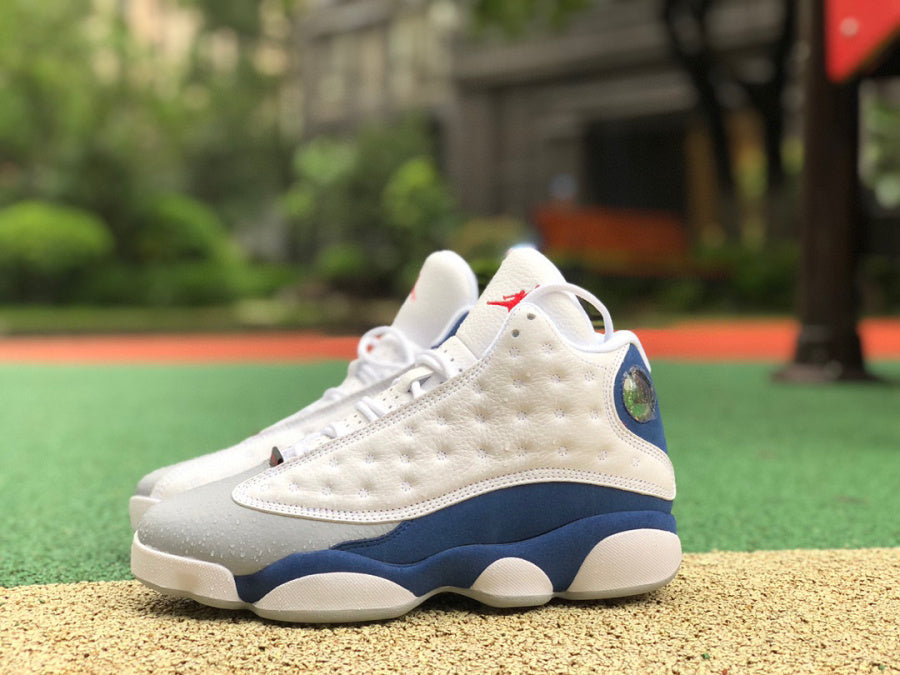 Jordan 13 french Blue Unisex Streetwear Limited Edition - The Air Jordan 13 in black and blue is a sleek and dynamic addition to