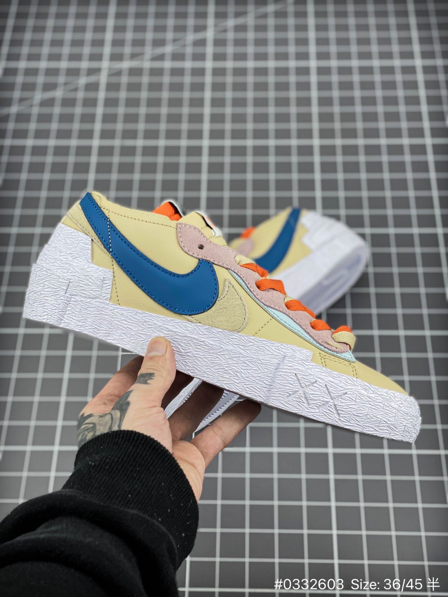 KAWS - Sacai - Nike Blazer - Red Unisex Streetwear Limited Edition - The KAWS x Sacai x Nike Blazer 'Neptune Blue' Yellow Edition delivers a bold fusion