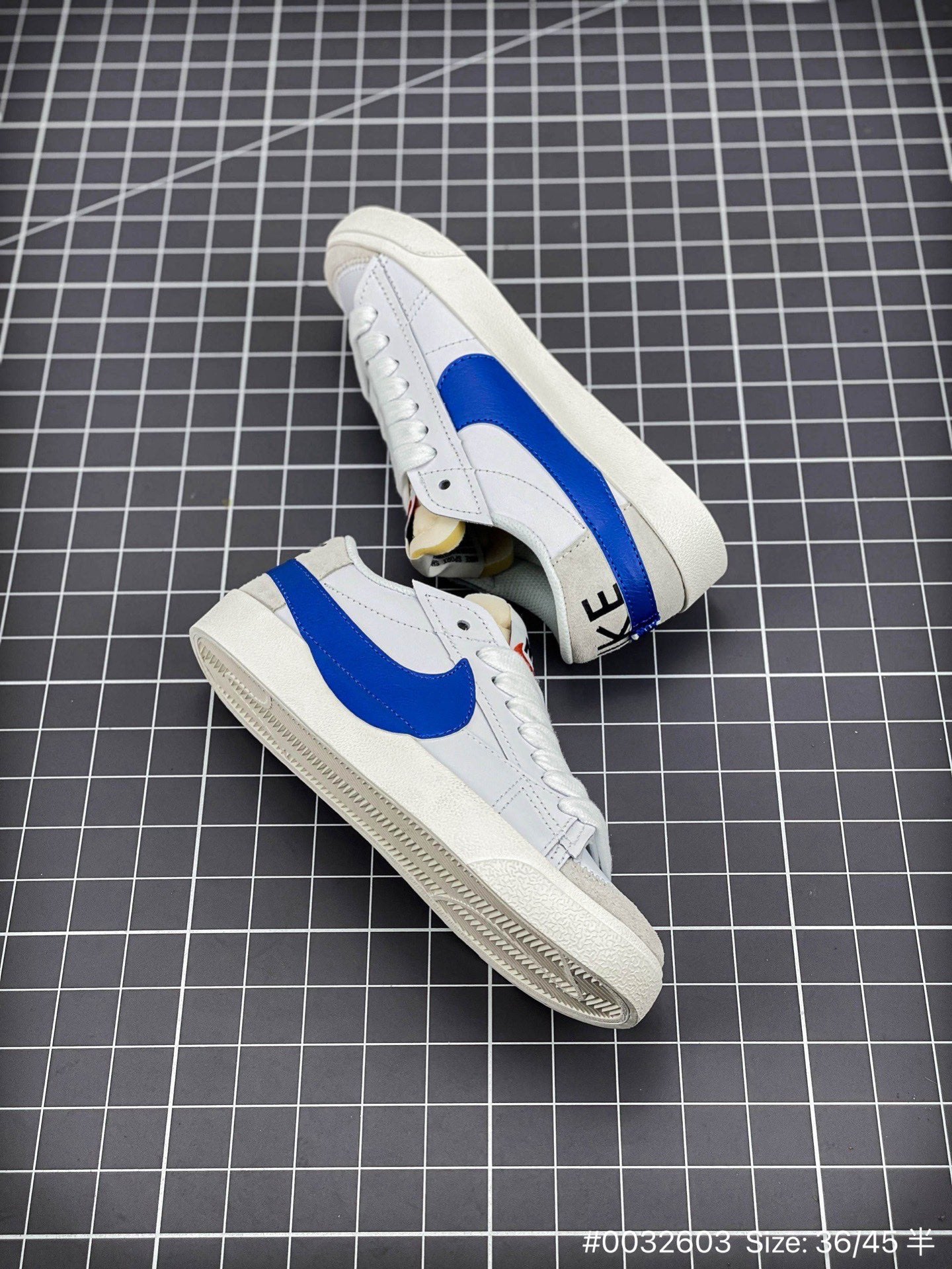 Nike Blazer Low1977 Jumbo - White Unisex Streetwear Limited Edition - The Nike Blazer Low '1977 Jumbo in White and Blue reinvents the classic silhouette with