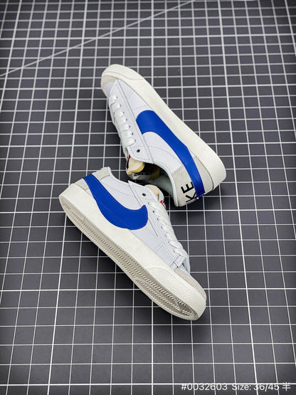 Nike Blazer Low1977 Jumbo - White Unisex Streetwear Limited Edition - The Nike Blazer Low '1977 Jumbo in White and Blue reinvents the classic silhouette with